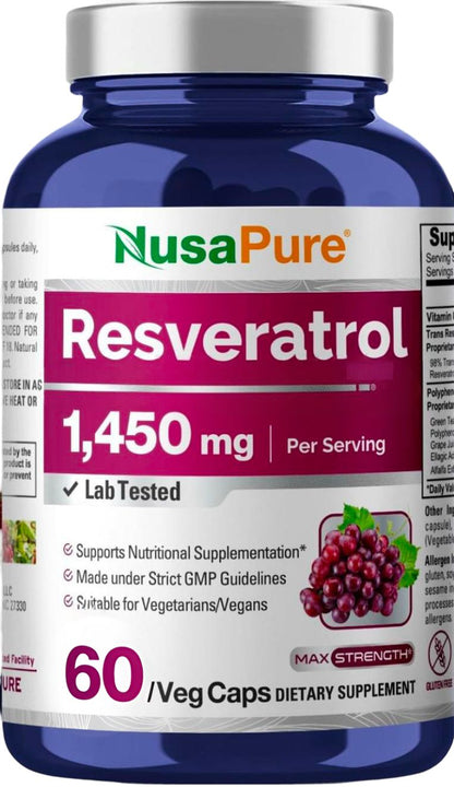 RESVERATROL 60 CÁPSULAS DE 1450mg